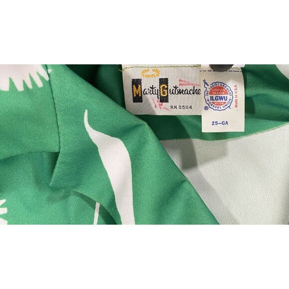 Vintage Marty Gutmacher Pleated Skirt & Blouse Set Size 10 Green White Mod 60’s - Picture 11 of 15